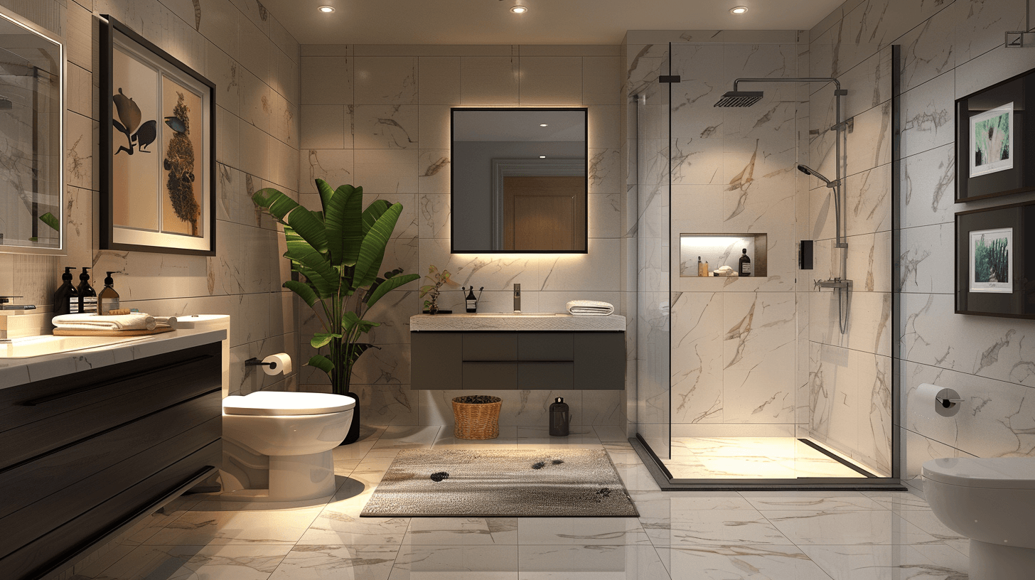 Bathroom remodel with modern fixtures