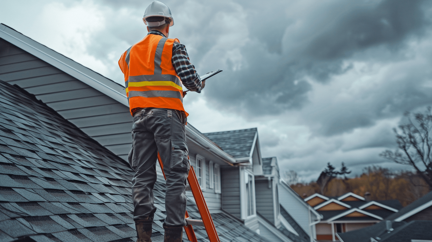 Storm damaged roof repair